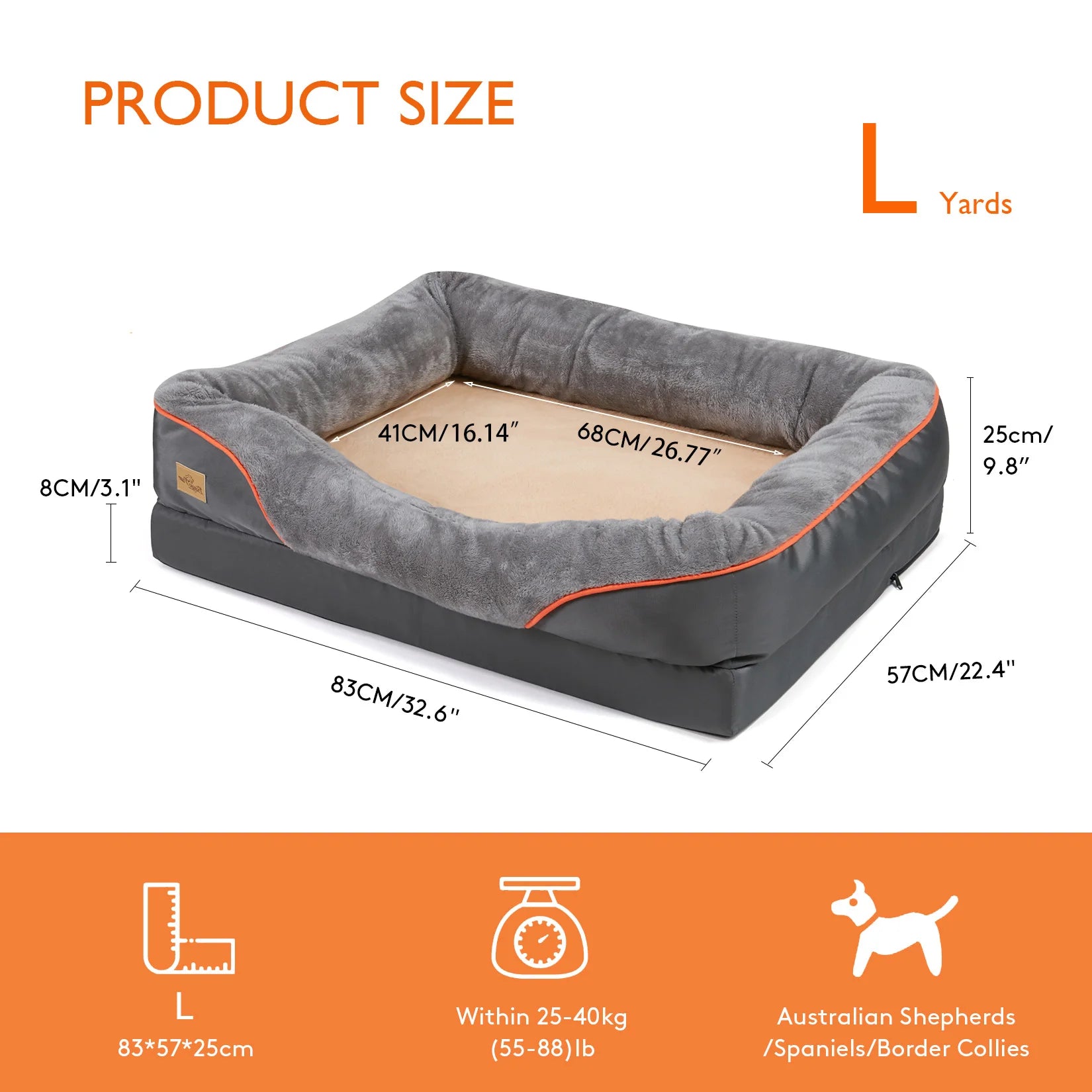 BINGOPAW Dog Bed Soft Comfortable Anti Allergy Fleece Waterproof