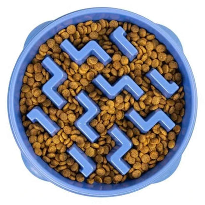 Fun Feeder Slo Bowl 4‑Cup Capacity, Slow Feeding, to Dogs, Non‑Slip,,Notch Pattern