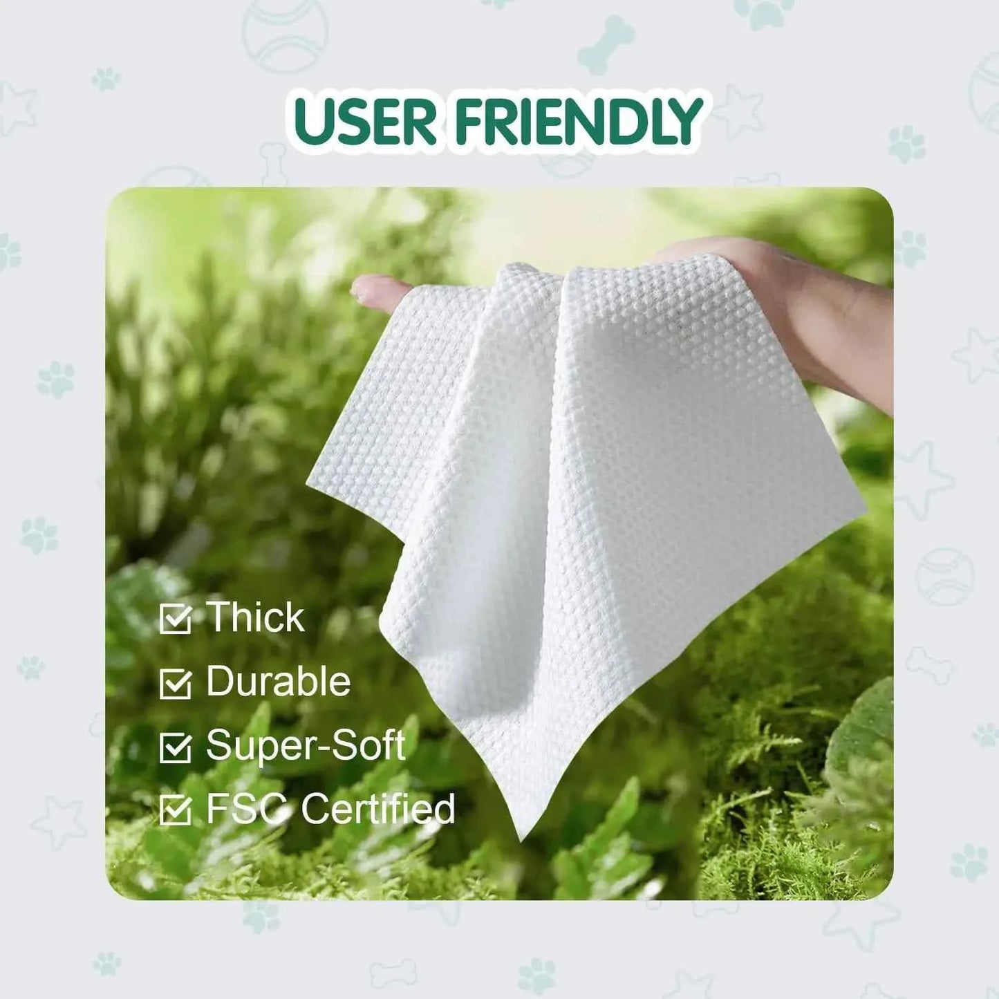 300 Pet Wipes for Dogs & Cats: Plant-Based, Hypoallergenic, Unscented for Paws, Body & Butt - Gentle Cleaning & Deodorizing