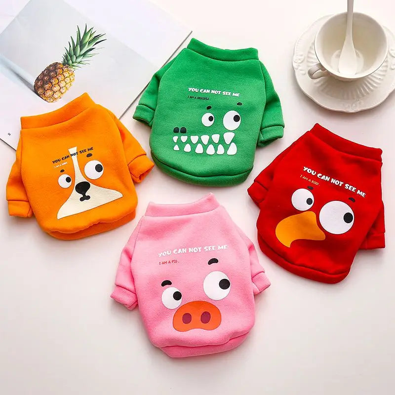 Pet Clothes Cartoon Sweater Dog Shirt Autumn And Winter Cat And Dog Pullover Sweater