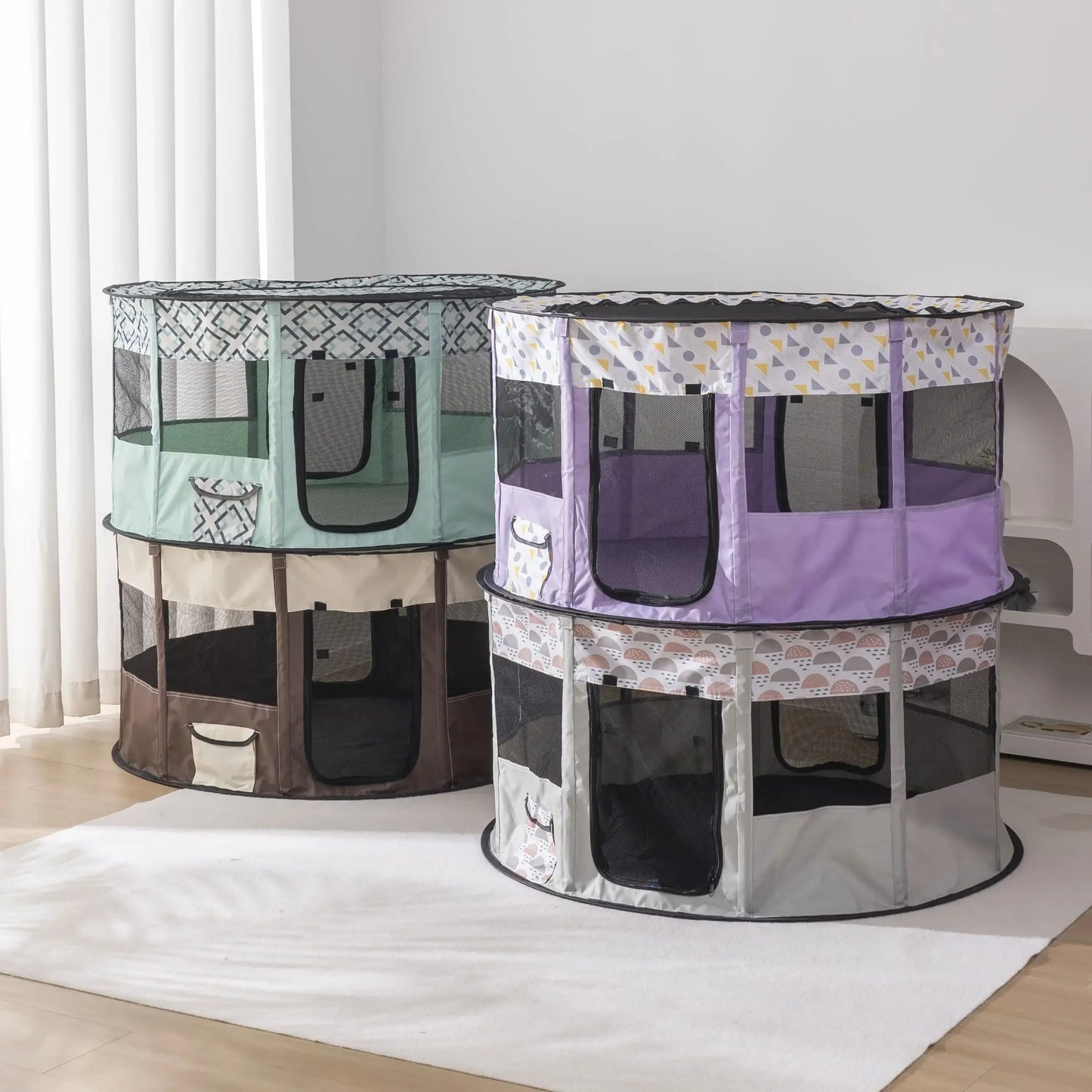Foldable Mesh Ventilated Circular Cat Nest Outdoor/Indoor for both Dogs and Cats Extra-large and Comfortable Cat Birthing House