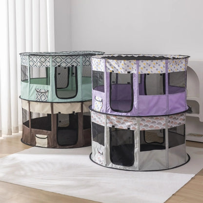 Foldable Mesh Ventilated Circular Cat Nest Outdoor/Indoor for both Dogs and Cats Extra-large and Comfortable Cat Birthing House