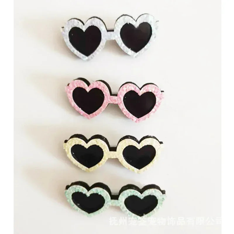 Ins New Pet Jewelry Dog Glasses Yorkshire Pet Love Diamond Glasses Hair Clip Dog Grooming Dog Sunglasses Cat Accessories
