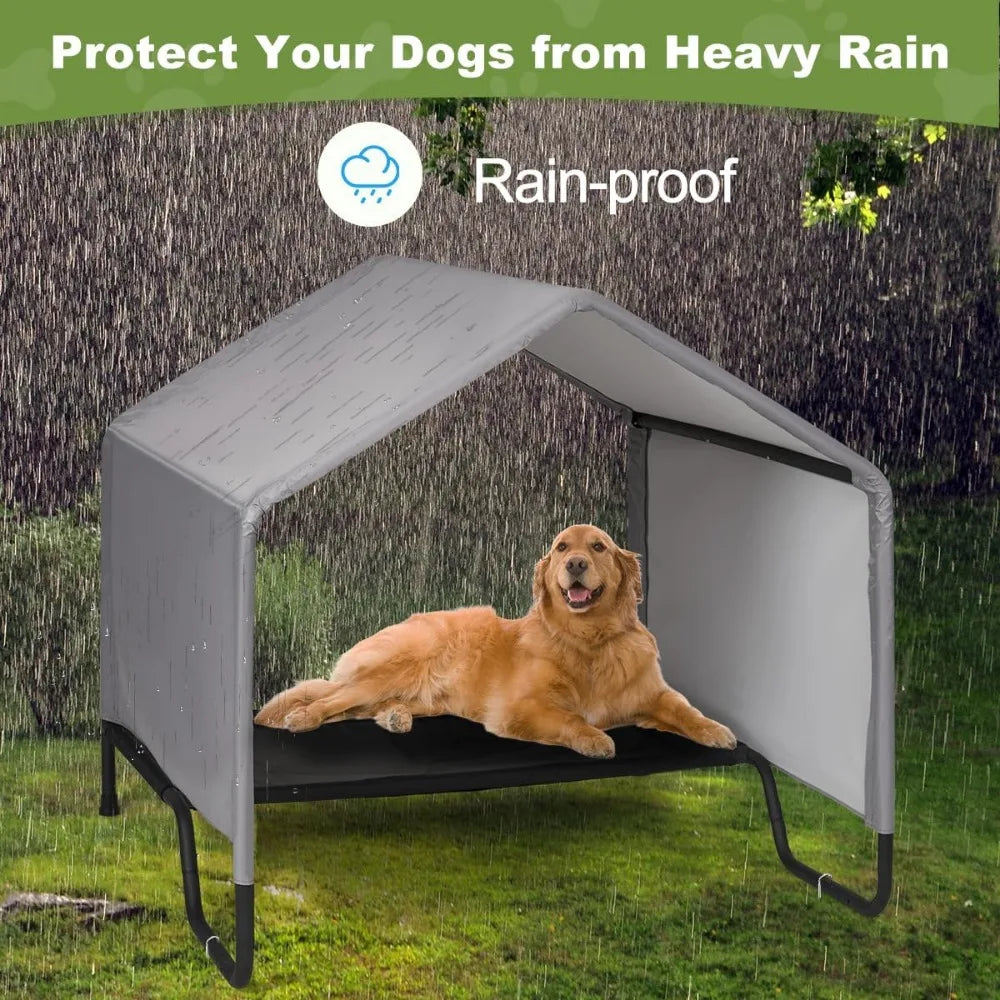Outdoor Dog Bed With Canopy Shade Shelter Waterproof Sun Protection
